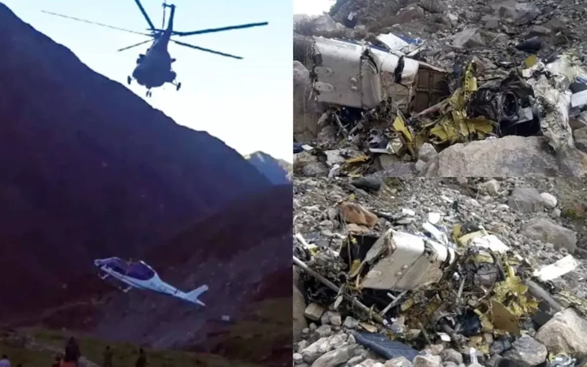 उत्तराखंड में हेलीकॉप्टर दुर्घटनाग्रस्त, हेलीकॉप्टर सेवाएं निलंबित